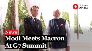 G7 Summit 2024 PM Modi Holds Bilateral Talks with Emmanuel Macron at G7 Summit [upl. by Kester370]