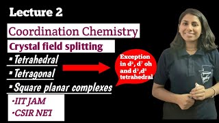 Lec2Crystal field splitting in tetrahedral square planer complexes iitjam csirnet jeeadvanced [upl. by Loeb]