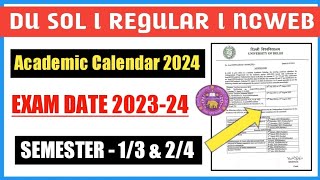 Du Sol Academic Calendar Released for 202324 Session II DU Academic Calendar 2024 SOLDEFENCE [upl. by Lewanna]