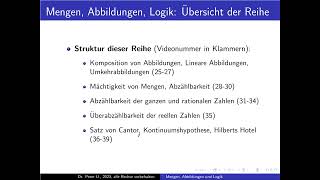 Mengen Abbildungen und Logik Folge 1 Einführung und Übersicht der Reihe [upl. by Teriann]