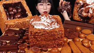 로투스 초코 푸딩 크림 범벅 디저트 먹방 Lotus Biscoff Chocolate Pudding Cream ASMR MUKBANG eating sounds [upl. by Edris]