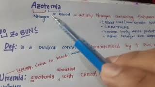 Azotemia and Uremia Basic Difference [upl. by Horlacher356]