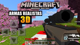 ADDON REALISTA de ARMAS para MINECRAFT PE 121  TOP ADDON MOD WEAPON GUN 3D MINECRAFT PE 120 [upl. by Aihtenak]