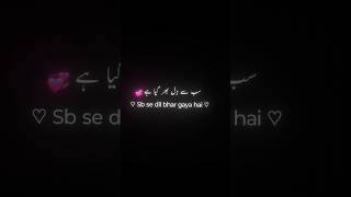 Sabse Dil Bhar Gya Hai 🥀🥺 sadpoetry blackscreenstatus urdupoetry brokenheart [upl. by Graniah467]