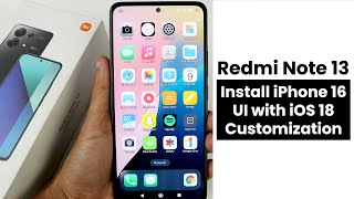 Install iPhone 16 UI In Redmi Note 13  iOS Customization [upl. by Tolley]