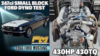 430HP430TQ 347 Ford Stroker Dyno Testing for Douglas 66 Mustang at Prestige Motorsports [upl. by Leahcimauhsoj]