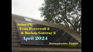 Tesla Powerwall 2 and Solar PV in the UK 54 April 2024 [upl. by Karp]