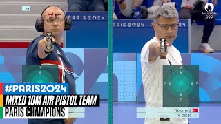 Mixed 10m air pistol team bronze amp gold matches 🔫✨ Paris Champions [upl. by Harms]