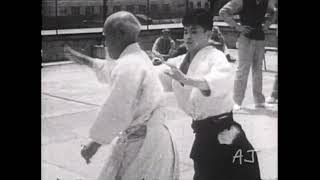 Aikido  OSensei Morihei Ueshiba  gyakuhanmi kokyunage [upl. by Ailekat131]