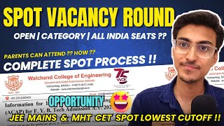 MHT CET 2024 🚨 SPOT Institutional Rounds Updates  Walchand Sangli College  SPOT Vacancy Round [upl. by Llerihs]