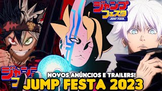 ASSISTINDO JUMP FESTA 2023  BORUTONARUTO JUJUTSU KAISEN BLACK CLOVER e [upl. by Merkle]