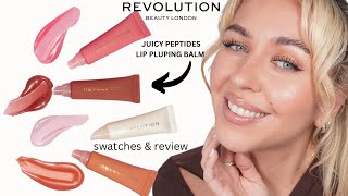 juicy peptide lip balm swatches and review Makeup Revolution lipbalm juicylips [upl. by Cormac]