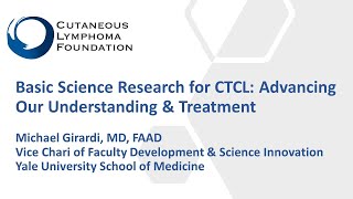 Basic Science Research for Cutaneous Tcell Lymphoma [upl. by Draw]