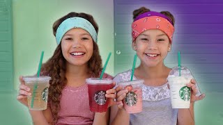 The Starbucks Challenge Haschak Sisters [upl. by Tak]