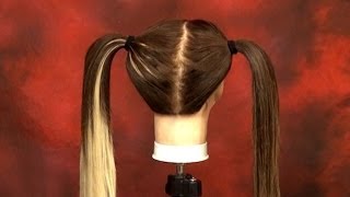 Wefted Extension Placement for Pigtail Styling  DoctoredLockscom [upl. by Noislla]