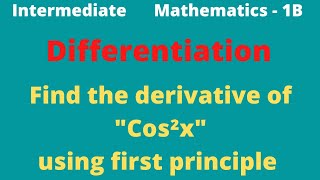 Cos²x derivative using first principleEAG [upl. by Vez749]