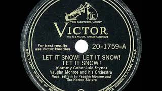 1946 HITS ARCHIVE Let It Snow Let It Snow Let It Snow  Vaughn Monroe his original 1 version [upl. by Nosidam]