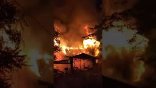 FULLY INVOLVED STRUCTURE FIRE IN SPILLERTOWN IL [upl. by Hayotal]