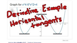 Derivatives Example Horizontal Tangent Lines [upl. by Booze258]