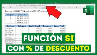 🤔Función SI con VARIAS CONDICIONES🔴Cómo APLICAR Descuento en Excel con la Función SI [upl. by Weld]