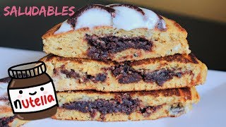 ¿Cómo hacer hot cakes de nutella receta de nutella incluída [upl. by Auohs]