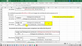 EFECTOS DE VARIACIONES DE PRECIOS EN LAS VENTAS FORMULAS [upl. by Janeta779]