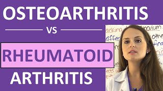 Osteoarthritis vs Rheumatoid Arthritis Nursing  Symptoms Pathophysiology Treatment Mnemonic NCLEX [upl. by Allesig269]