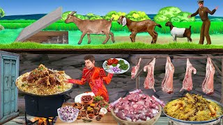 Underground Mutton Biryani Cooking Street Food Hindi Kahaniya Moral Stories Funny Hindi Comedy Video [upl. by Gitel]