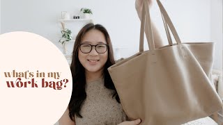 Whats In My Work Bag  Cuyana Easy Tote [upl. by Aicek]