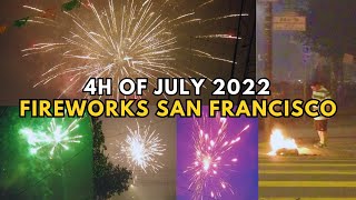 San Francisco Fireworks in the Mission District 🇺🇸 4th of July 2022 [upl. by Akkimat]