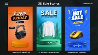 3D Sale Stories  Free After Effects Template  StepByStep Tutorial [upl. by Nisaj]