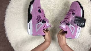 Unboxing  Ckshoes  Jordan 4 Retro Black and Pink AQ9129501 [upl. by Ennaerb895]