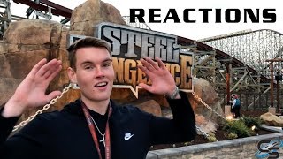 Steel Vengeance First Rider Auction  Ride Reactions Overview and More [upl. by Alym]