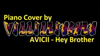 AVICII  Hey Brother Piano Cover  Lyrics [upl. by Ecertap]