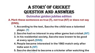 A Story of Cricket by Nikhil Naz class 6 Gulmohar book question answers  golden Jubilee edition [upl. by Ynnaffit]