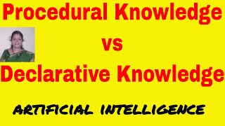 Procedural vs Declarative Knowledge  Knowledge Representation  Artificial Intelligence [upl. by Anilam179]