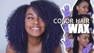 COLOR HAIR WAX ON BLACK NATURAL HAIR IM LIVINGGGG FOR THIS PURPLE [upl. by Berkly]