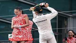 news  Lewis Hamilton  Spraying Hostess With Champagne At Chinese Grand Prix 2015 [upl. by Nwahsav786]