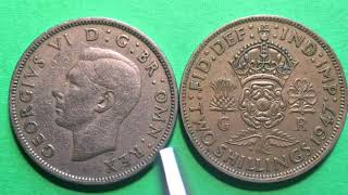 Great Britain Two Shillings Coin 1947 UK United Kingdom Coins [upl. by Ynnel]