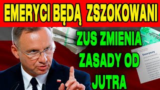 EMERYCI W SZOKU OD JUTRA ZMIANY W WYNAGRODZENIACH O KTÓRYCH NIKT NIE MÓWI EMERYTURY 2024 [upl. by Abbotsen757]