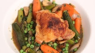 Crispy Chicken with Braised Spring Vegetables  Laura Vitale  Laura in the Kitchen Episode 364 [upl. by Kolk]