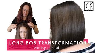 LOBLONG BOB HAIRCUT TRANSFORMATION  tutorial by SANJA KARASMAN [upl. by Rosio]