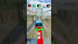 NOOB vs PRO vs HACKER vs HEROBRINE Car Jump Challenge 29 😂 🚗 shorts beamngdrive [upl. by Sirois]