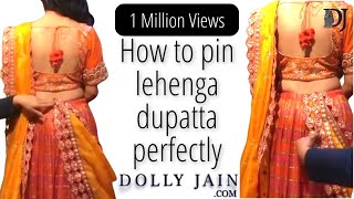 Dolly Jains TIPS on How to Pin your Dupatta Perfectly for style  Must see  Lehenga Dupatta [upl. by Leynwad]