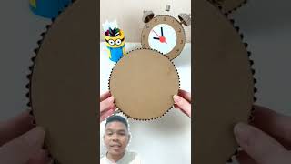 This is how to make a clock from cardboard❗reaction reactionvideo videoreaction technology [upl. by Ecnatsnok]