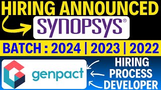 Synopsys Biggest Hiring  Genpact  Synopsys off campus drive  2025  2024 Batch hiring [upl. by Pillow]