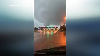 Video captures possible tornado near BurlingtonBristol Bridge [upl. by Anaz532]