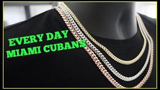 EVERYDAY Miami Cuban link chain SIZES [upl. by Sedecram674]