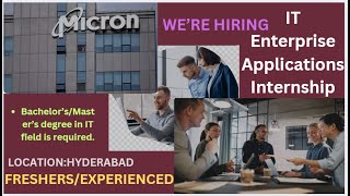 MICRON Hiring IT Enterprise Applications Internship Bachelor’sMaster’s degree in IT field [upl. by Boeke]