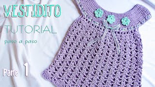 Aprende a tejer un vestido para bebé paso a paso 1 de 2  Tutorial Liliana Milka [upl. by Butcher]